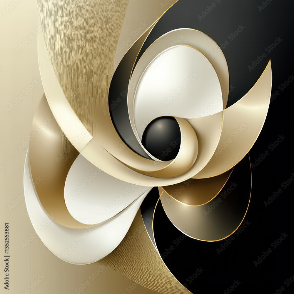 Poster abstract composition of swirling lines and varied color gradients