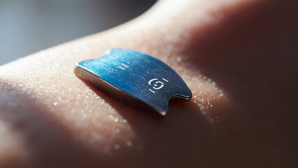 Smartphone scanning face for biometric authentication, Futuristic face recognition security technology for mobile devices
