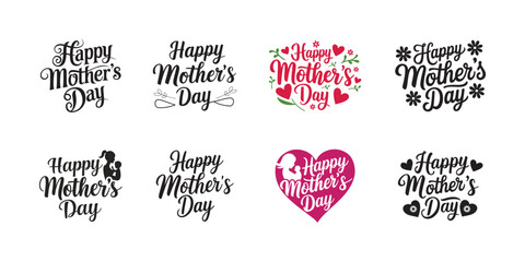 Happy Mother's Day text typography t-shirt design vector art illustration