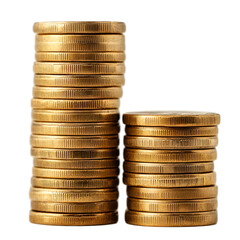 Two stacks of gold coins financial wealth savings