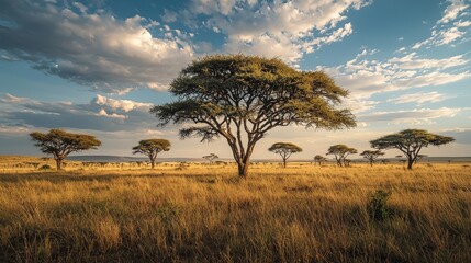 Obraz premium a beautiful acacia tree in the wilderness of Africa 