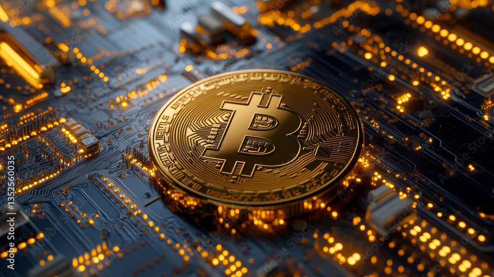 Poster bitcoin blockchain cryptocurrency digital encryption, digital money exchange, technology global netw