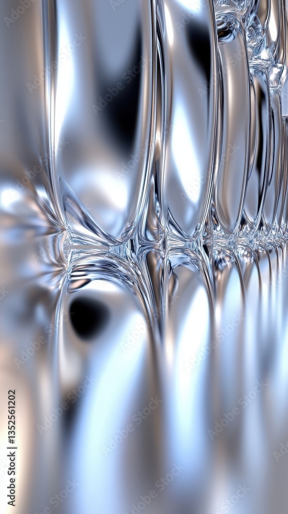 Poster Reflective metallic structures form elegant and abstract repeating patterns