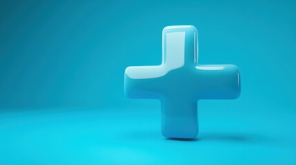 Obraz premium Virtual blue plus sign as a symbol of medical health healthcare insurance symbol concept.