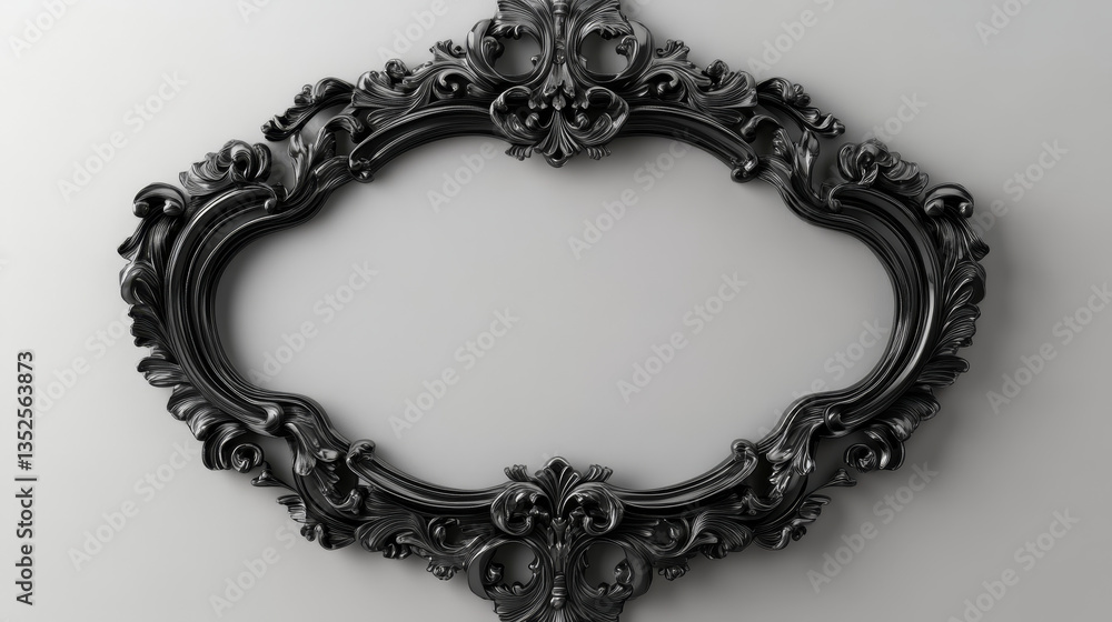 Poster vector decorative frames retro vector black frame on gray background. design element
