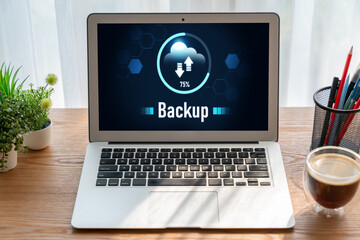 Backup Storage Data Internet Technology Business concept. Database storage cloud technology file...