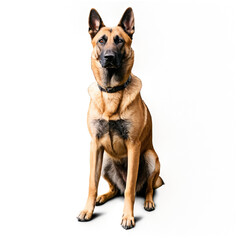 belgian malinois dog isolated on transparent background