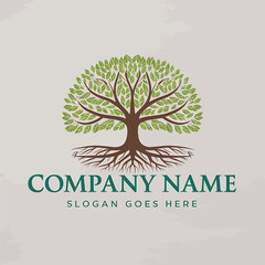 Obraz premium Tree Logo Design Vector Illustration