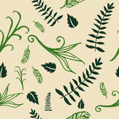 Seamless background with leaves
