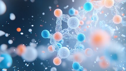 Molecular interaction visualization laboratory 3d model scientific research abstract concept