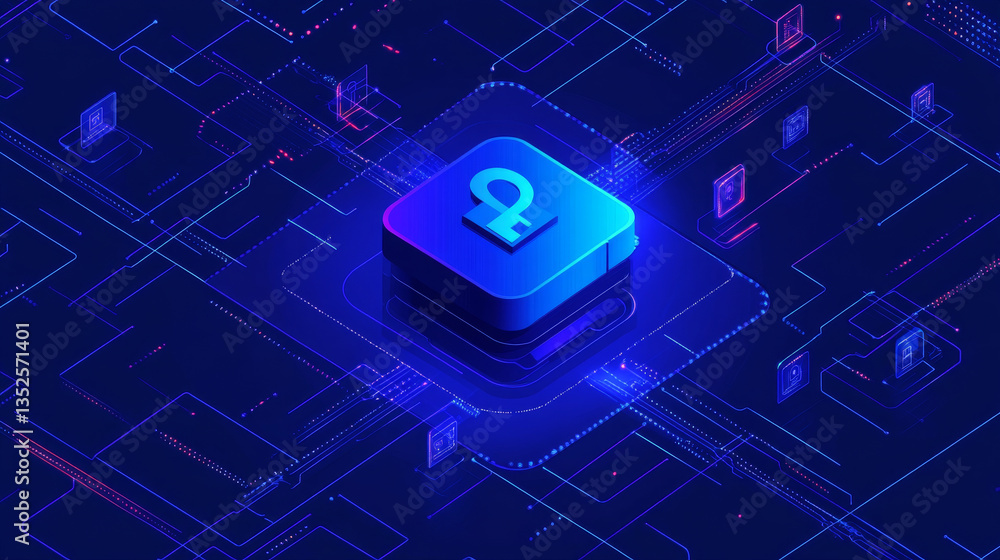 Aufkleber abstract concepts of cybersecurity technology and digital data protection. internet network communic