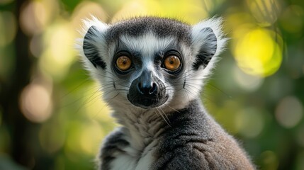 Obraz premium a cute ring-tailed lemur 