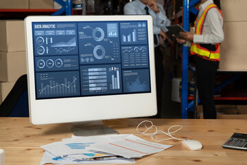 Business data dashboard provide business intelligence analytic for marketing strategy planning...