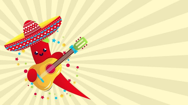 Cinco de Mayo Mexican Festival Animated Horizontal Background
