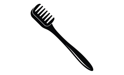 Toothbrush silhouette icon vector on white background