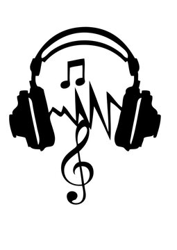 egaliseur casques dj cle sol note musique 