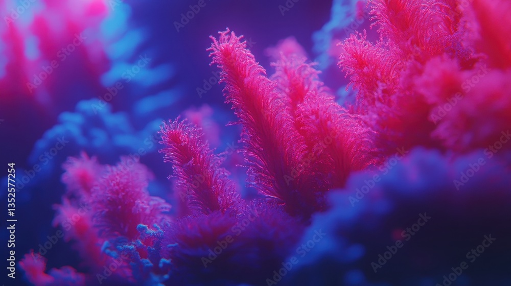 Poster pink and blue abstract forms create a beautiful artistic display