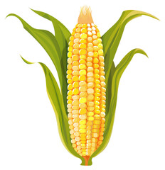 Obraz premium A brightly lit and stylized representation of an ear of corn