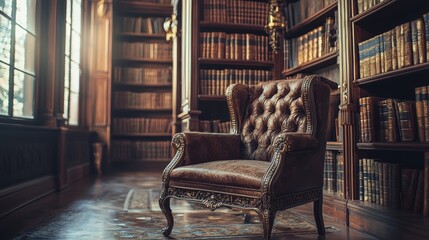 a nice chair in the library 