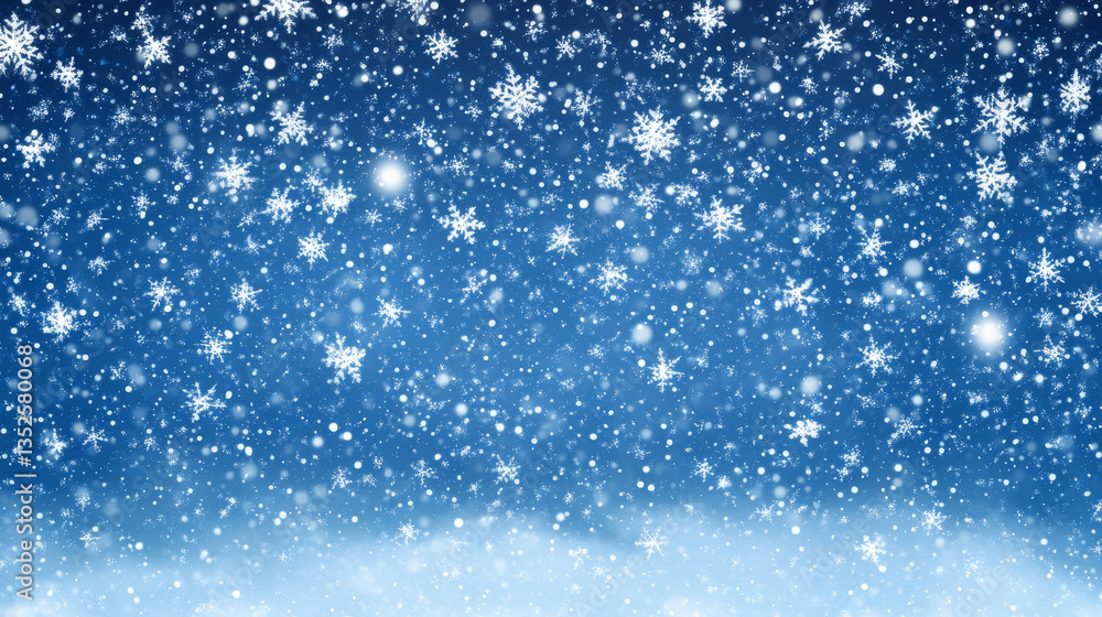Poster vector realistic falling snow vector overlay effect in seamless pattern on dark background