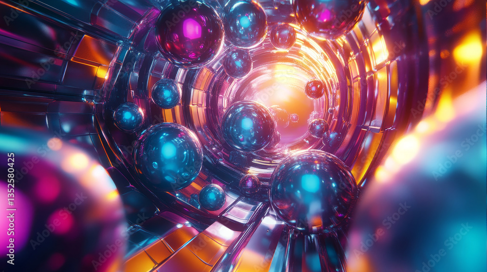 Poster hi-tech digital display holographic abstract background