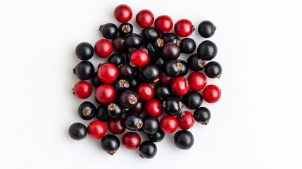 High-Quality PNG Red and Black Berries Bunch Isolated on White Background