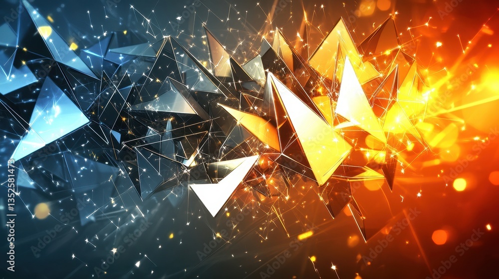 Aufkleber abstract image of geometric shapes in contrasting colors and forms