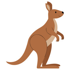 Cute Cartoon Kangaroo Vector Illustration