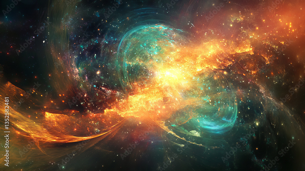 Poster hi-tech digital display holographic information abstract background
