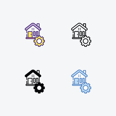 fire security vector icons set stock illustration
