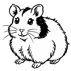 Fototapeta premium a charming hamster in a drawing format. The hamster is cute and cuddly with a soft fur, whiskers and little cute ears. vector illustration
