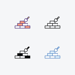 brick vector icons set stock illustration