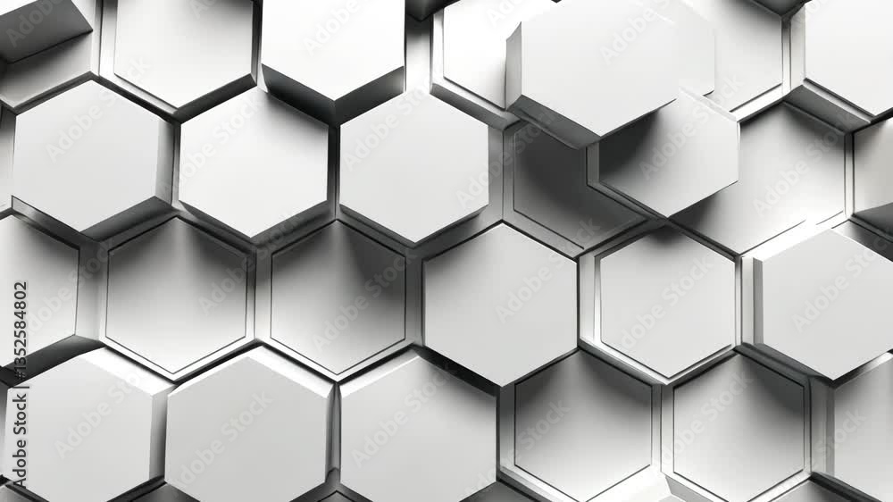 Poster futuristic white hexagonal patterns on a modern surface generative ai