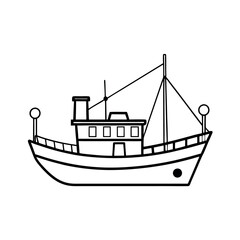 Black Trawler Vector Art for Print and Digital

