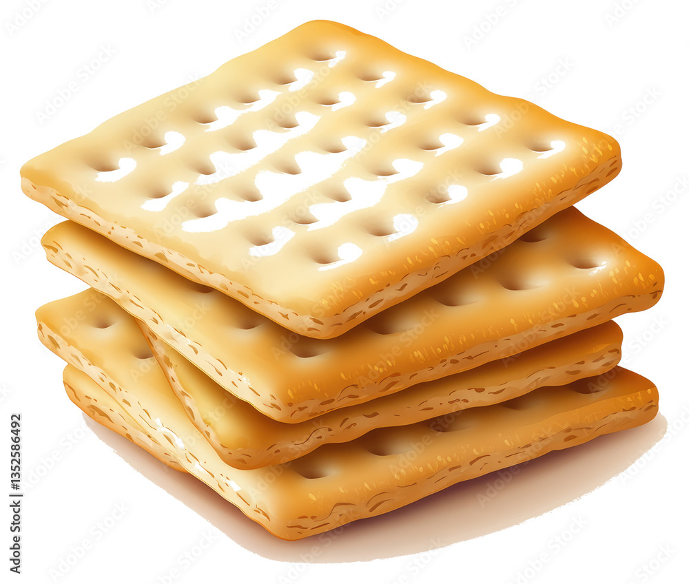 Aufkleber stacked rectangular crackers displayed with textured golden brown surfaces