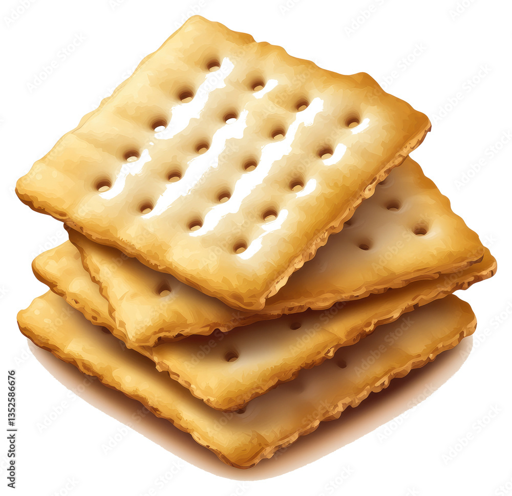 Poster a stack of rectangular crackers with many small holes
