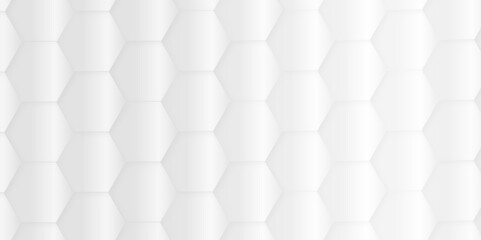 White, silver hexagon futuristic technology honeycomb pattern vector design. futuristic geometry pattern honeycomb mosaic and tile texture. Geometric mesh minimal clean gradient color for wallpaper.