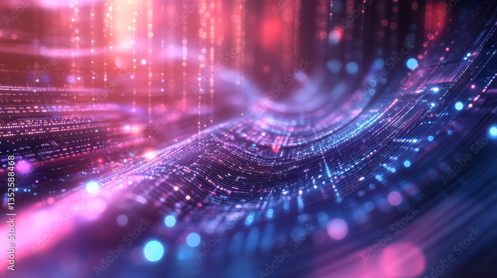 Poster hi-tech digital display holographic information abstract background