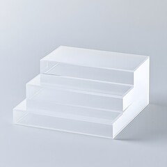 Minimalist white acrylic step display stand