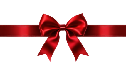 Red Satin Ribbon Bow Decoration
