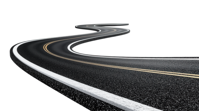 Curved Asphalt Road Path