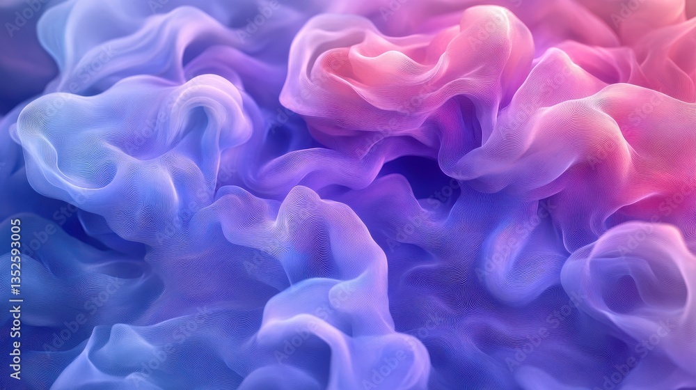Poster abstract representation of flowing clouds in multiple gradient color tones