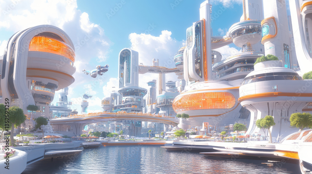Poster the smart city of futuristic technology internet and big data 5g connection. technology digital data