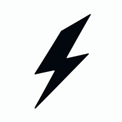 Lightning Bolt silhouette in black on a white background