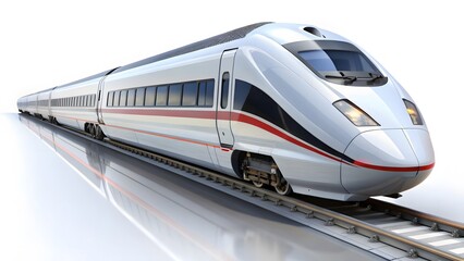 High-Speed Train on Tracks