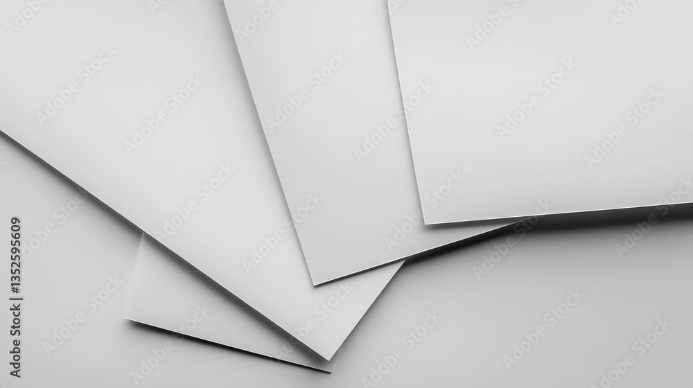 Poster vector collection of blank paper pages in different positions isolated on transparent background