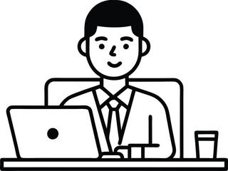 businessman working on laptop