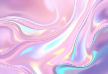 Obraz premium Abstract shimmering wavy background with iridescent, flowing lines and pastel hues, smooth, curve