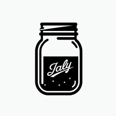 Mason Jar silhouette in black on a white background