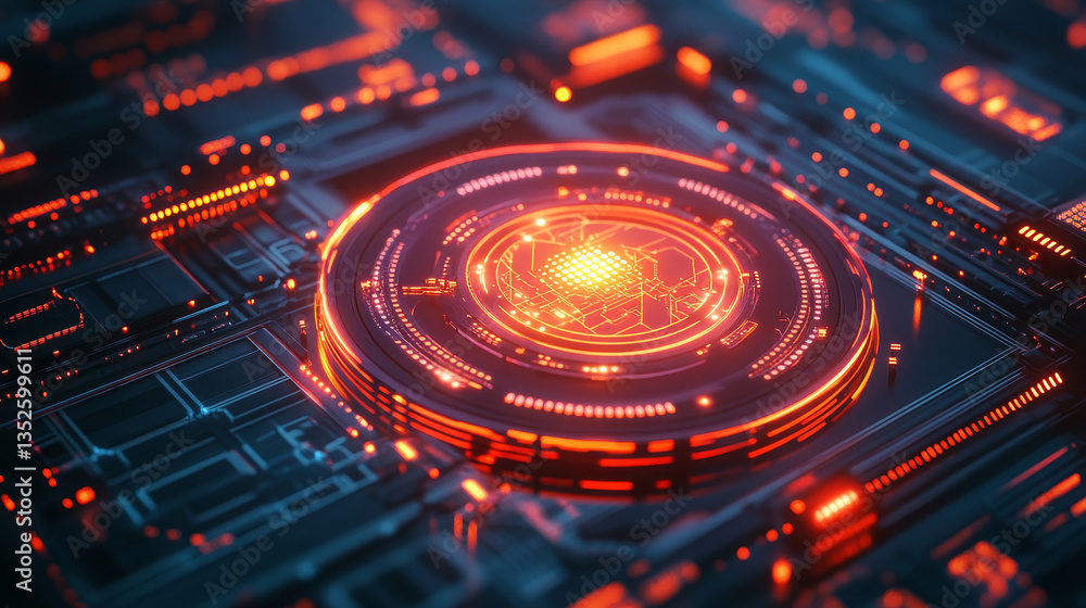 Poster cybersecurity shield on digital network background, the cybersecurity shield symbol glowing on a com